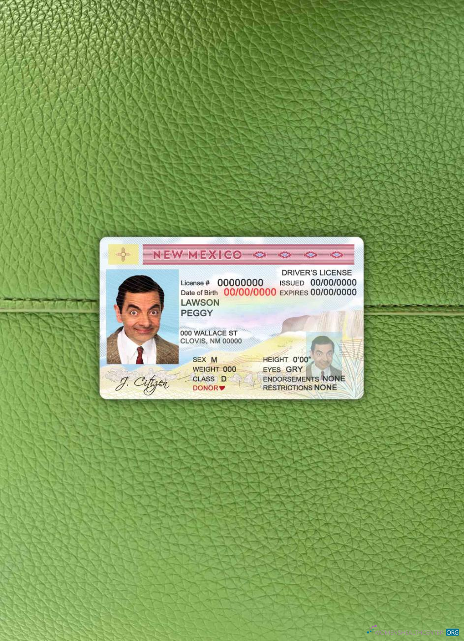 Download USA State New Mexico DL photolook FRONT Photoshop template